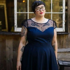 Retro Navy blue swing dress size 2X (22W)